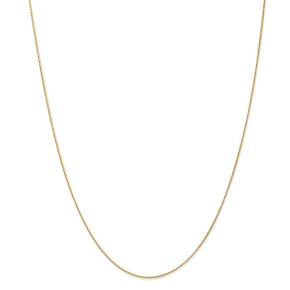 0.7mm 14k Yellow Gold Solid Parisian Wheat Chain Necklace, 16 Inch - Picture 3 of 8